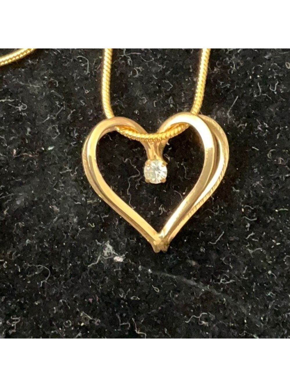 14k Over Sterling Silver Gold Heart Pendant Necklace